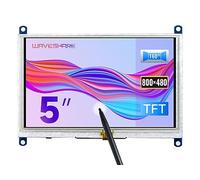 Waveshare 5inch HDMI LCD (B), Resistive Touch Screen, 800×480 Resolution, Compatible with Raspberry Pi 4B/3B+/3 3B/2B/1B+/1 Zero 2 W/Zero W/Zero and PC