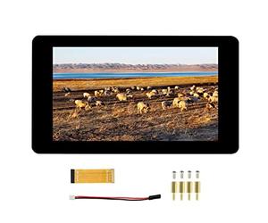Waveshare 7 Pouces DSI LCD Écran Tactile 800 × 480 Moniteur pour Raspberry Pi 4B/3B+/3 3B/2B/B Module Affichage TFT Capacitif en Verre Trempé, Jusqu'à 5 Points Tactiles, Luminosité Réglable