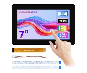 Waveshare 7inch DSI Capacitive Touch Display Compatible with Raspberry Pi 5/4B/3B+ and ESP32-P4/RK3506/RK3576, 720x1280, IPS Panel 10-Point Touch Screen, Anti-Fingerprint Process