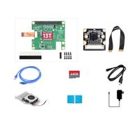 Waveshare AI Acce C Kit for Raspberry Pi 5, with 13 Tops Computing Power Official Raspberry Pi AI Hat+(13T), 8MP IMX219-77 Camera, 27W Power Supply, 64GB TF Card, HDMI to Micro HDMI Cable, Cooler,etc