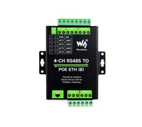 Waveshare Convertisseur Ethernet Industriel Isolé 4 Canaux RS485 Vers POE ETH, Compatible Modbus/MQTT/JSON, Conception Industrielle sur Rail DIN