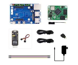 Waveshare Core3566 KIT D Compatible with Raspberry Pi CM4, Package Contain Core3566104032,CM4-to-Pi4-Adapter, HDMI to Micro HDMI Adapter,Necessary Accessories,with Wireless
