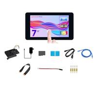 Waveshare Display Accessories B, Compatible with Raspberry Pi 5, Bundle with 7inch DSI LCD (B), TF Card 64GB, Cables, Cooler and So on (10items)