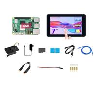 Waveshare Display Kit B, Compatible with Raspberry Pi 5, Bundle with Raspberry Pi 5 4GB, 7inch DSI LCD (B), Cooler, 64GB TF Card, Cables and So on (11 Items)