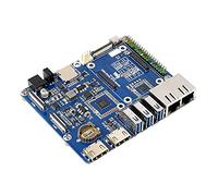Waveshare Double Gigabit Ethernet Base Board pour Raspberry Pi Compute Module 4 Lite/EMMC Module, avec Interfaces ETH/CSI/DSI/RTC/HDMI/Micro SD/USB, Puissante Capacité Ethernet