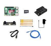 Waveshare Dual Camera Kit, Compatible with Raspberry Pi 5, Bundle with Raspberry Pi 5 4GB, IMX219-83 Stereo Camera,TF Card 64GB, Cables,Power Supply and So on (10 Items)