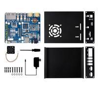 Waveshare Dual Gigabit Ethernet Mini-Computer Based on Raspberry Pi Compute Module 4 (Not Included) Metal Case with Cooling Fan
