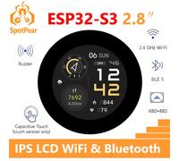 Waveshare ESP32-S3 2.8 pouces écran LCD IPS rond 480x480 Option tactile capteur QMI8658/micro/SD/MP3 Audio/HMI pour Arduino 2.8C - No Touch