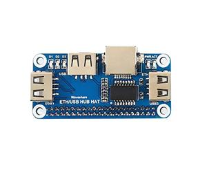 Waveshare Ethernet/USB HUB Module, Compatible with Raspberry Pi, with One RJ45 Ethernet Port and 3 USB Ports