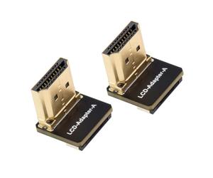 Waveshare HDMI Adapters, for DIY HDMI Cable, Vertical B, 2PCS | HDMI Vertical B, HDMI Male Plug To Female Connector, 16.0 × 15.0 × 14.3mm