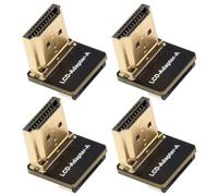 Waveshare HDMI Adapters, for DIY HDMI Cable, Vertical B, 4PCS | HDMI Vertical B, HDMI Male Plug To Female Connector, 16.0 × 15.0 × 14.3mm