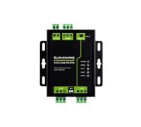 Waveshare Industrial Grade 2-Ch Can to Ethernet Server, 2-Ch Can + RS485 + Ethernet Port, Supports Can Repeater/Can to RS485, Dual Socket, Aluminium Alloy Case, Wall-Mount Support
