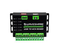 Waveshare Industrial USB to 4Ch RS485 Converter, Aluminium Alloy Case, Support Multi Protection Circuits, Multi-Systems, Wall Mount & Rail-Mount