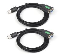 Waveshare Industrial USB to RS232 Serial Adapter Cable(2 PCS), USB Type A to DB9 Female Port, FT232RL Chip, 1.5m, for Industrial Control Equipment & Applications with High Communication Requirement