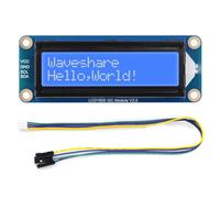 Waveshare LCD1602 I2C Module, Compatible with Raspberry Pi 5/4B/3B/Pico/Pico W/Pico 2/Jetson Nano/ESP32/Arduino/STM32, 32 Characters LCD, 3.3V/5V, Backlight Adjustable, Blue