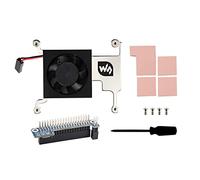 Waveshare Low-Profile CPU Cooling Fan for Raspberry Pi 4B/3B+/3B with Aluminum Alloy Bracket Include GPIO Adapter