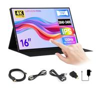 Waveshare Luck-Fox 16inch 4K Portable Touch Monitor with Magnetic Protective Case, 3840 × 2400 Resolution, HDR 120Hz Refresh Rate, IPS Panel, Optical Bonding, 10-Point Touch