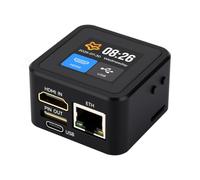 Waveshare Luck-Fox PicoKVM Lightweight IP KVM Remote Management Tool, with Case and 1.54inch Touch Display, Supports 1920x1080@60fps HDMI Video Input and HID Signal Output for Device Control