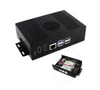 Waveshare M.2 NVME PCIE Case for Raspberry Pi 5, with 2X HDMI Ports, Support 2X 4K Video Output/Efficient Cooling, Aluminum Alloy Case, with PCIe to M.2 Board, Support PCIe Extending to M.2 Interface