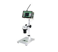 Waveshare Microscope Kit, Support 12MP Visual Magnification, Microscope 4.3inch 800×480 IPS LCD Screen Bracket with PI4B-4GB, Compatible with Raspberry Pi