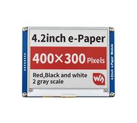 Waveshare Module d'affichage E-Paper 4,2" (B), résolution 400 x 300 Rouge, Noir, Blanc, Trois Couleurs, Module de Papier électronique pour Raspberry Pi/Jetson Nano/Arduino/STM32 Via l'interface SPI