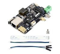 Waveshare PCIe to M.2 Multifunctional Adapter, 4K Output, for Raspberry Pi | Original RTL8125 2.5GbE Ethernet Controller, Driver-Free, Support Networking And PoE Power Supply