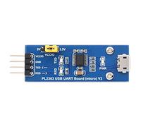 Waveshare PL2303 USB to UART (TTL) Communication Module V2(Micro USB Connector), Adopts Original PL2303GS, Stable Transmission, Supports 1.8V/2.5V/3.3V/5V, Compatible with Window xp/7/8/10/11