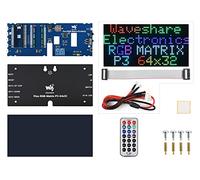 Waveshare RGB Full-Color LED Digital Clock 64x32 for Raspberry Pi Pico with Accurate RTC, IR Remote, Auto Brightness, Alarm & Image Scrolling
