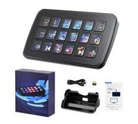 Waveshare SK18 Multi-Functional AI Voice Control Panel, Onboard 18 x Membrane LCD Macro Keys, Supports Linux & QMK Dual-System Architecture and AIDA64