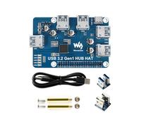 Waveshare USB 3.2 Gen1 HUB HAT pour Raspberry Pi 4B 3B+ 3B 2B Zero W WH, Port D'Extension USB 3.0 4 Canaux, Plug& Sans Pilote
