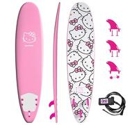 Wavestorm Hello Kitty Planche de surf de 2,4 m | Plateau supérieur graphique avec fond lisse haute densité | Pour enfants et adultes | Construction en mousse avec accessoires | Comprend une laisse de