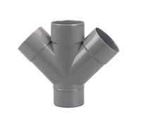 Culotte double parallèle PVC Mâle-Femelle 45° D100 - WAVIN - 3025815