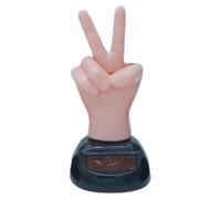 Waving Two Finger Car Dashboard Ornament Solar Powered Funny Decor