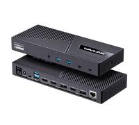 WAVLINK 15-en-1 Station d'accueil Universal Triple Display,Station d'accueil USB C pour Intel/M1/M2-Mac/Dell/Asus avec PD 100W,1x4K-HDMI,2xHDMI&DP,2xUSB-C,4xUSB-A,1xGigabit Ethernet,1xAudio&Mic