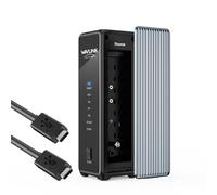 WAVLINK 40Gbps Boîtier NVMe Double Baie M.2, Boîtier SSD NVMe avec Ventilateur de Refroidissement, Compatible avec Thunderbolt 5/4/3, USB4/3.2/2.0, Prise en Charge de UASP & Trim, Clonage Hors Ligne