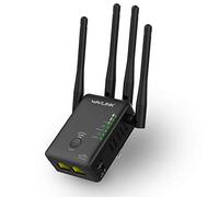 WAVLINK AC1200 Amplificateur de signal WiFi double bande (2,4 GHz 300 Mbps + 5 GHz 867 Mbps) avec 4 antennes externes, 2 ports Ethernet, WPS, LED
