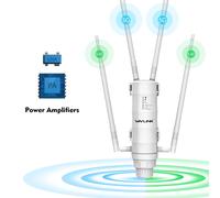 Wavlink AC1200 Point d'accès extérieur WiFi Booster double bande 2.4G/5GHz Extender IPX5 étanche haute puissance Wifi routeur/répéteur AC1200 Blanc