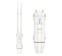 WAVLINK AC600 Point d'accès extérieur WiFi double bande longue portée 2,4 GHz 150 Mbit/s + 5 GHz 433 Mbit/s, 2 antennes Omni 7 dBi, PoE passif et actif, prend en charge Fit/Fat AP