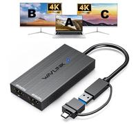 WAVLINK Adaptateur USB 3.0/C Displaylink Dual HDMI 4K 60Hz pour Double écran, Sortie USB-A/C vers HDMI 4K pour Mac M1/M2/M3 ou Windows 10/11