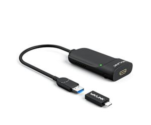 WAVLINK Adaptateur USB 3.0 vers HDMI Multi-écrans pour Windows et Mac jusqu'à 2048 x 1152/1920 x 1200 (Noir)