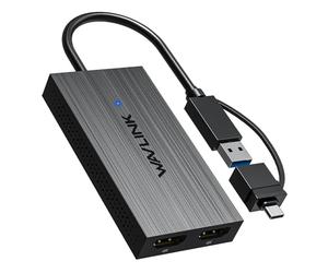 WAVLINK Adaptateur USB 3.1/USB C vers HDMI Double, DisplayLink Dual 4K@60Hz Monitor Hub, Compatible MacBook M1/M2/M3/M4, New MacBook Neo, Windows
