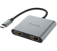 Wavlink Adaptateur USB-C vers Double HDMI 4k MST, Portable Hub, convertisseur Type C vers HDMI, pour Macbook Pro, Macbook Air, iPad Pro et Plus, Compatible avec Windows, Mac OS, Linux