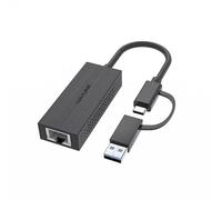 WAVLINK Adaptateur USB C vers Ethernet, 2,5 G 2 en 1 USB 3.2 Type A/Type C/Thunderbolt 3 vers 2,5 Gigabit RJ45 LAN