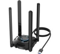 WAVLINK Adaptateur WLAN USB, AX5400 Tri-Band 2,4/5/6GHz, 4 antennes haute performance, 2,4 5 6GHz