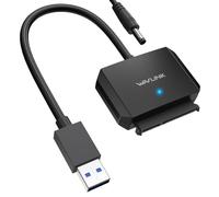 WAVLINK Câble Adaptateur de Disque Dur USB 3.0 vers SATA III, connecteur de Disque Dur Externe pour HDD/SSD 2,5"/3,5", convertisseur SATA vers USB A 5Gbps, Adaptateur d'alimentation Inclus