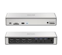 WAVLINK Dock USB C Quad Display 5K 4K@60Hz, Station d'accueil USB A pour MacBook Neo/Thunderbolt 3/4, Windows/Mac M1/2,4 HDMI,4 DP,2.5G RJ45,Alimentation AC180W,Transfert de données 10Gbps,SD/TF,Audio