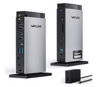 WAVLINK Docking Station Displaylink Triple Affichage 4K+2 * 2K, 3 HDMI, 2DP | Station d'accueil, 5 USB C/A, Ethernet, Audio, SD/TF, Compatible avec le Windows/Mac M1 M2 M3 M4 M5 MacBook Neo