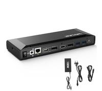 WAVLINK Docking Station Double 4K@60Hz (2 HDMI+2DP), Stations d'accueil pour Ordinateur Portable avec PD100W,USB C 10Gbps,pour Thunderbolt 4/3,USB-C/A - M1-M4 Mac,MacBook Neo,Windows,LAN,Pilote Requis