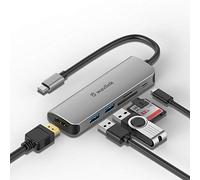 WAVLINK Hub USB C Adaptateur 6 en 1 USB C vers Port HDMI 4K, USB 3.0x2, Lecteur de Carte SD & Micro SD/TF, Port de Charge USB-C, PD 65W, Compatible avec Mac Os et Windows, 5Gbps, Plug and Play