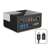 WAVLINK Station d'accueil à Double Affichage (HDMI/DVI ou VGA), Ethernet Gigabit, Audio, 2 Ports de Chargement USB et 4 de données USB